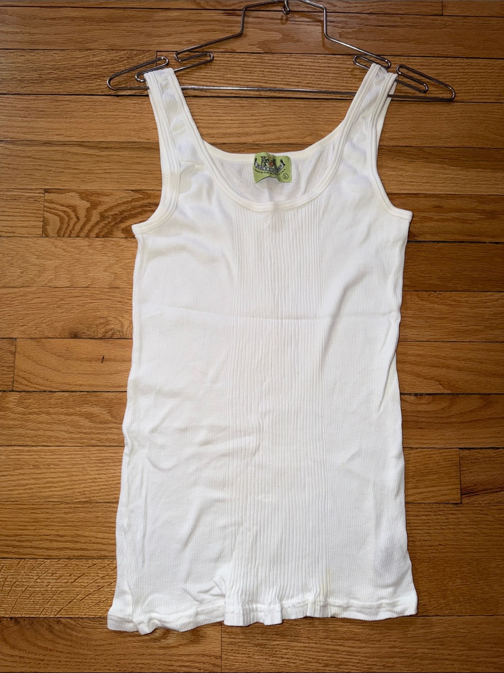 Juicy Couture vintage Classic long Ribbed Tank Top cotton white stretchy